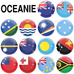 Oceanie buttons flags