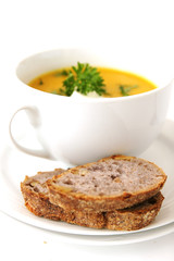 carrot soup and bread