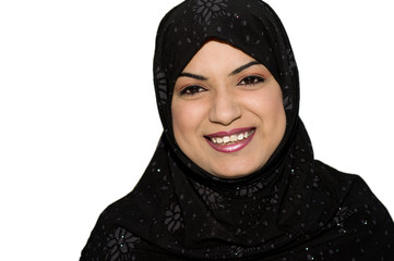 Muslim girl smiling