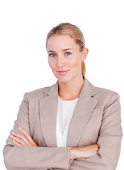 Confident female executive with folded arms