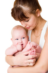 Young mother and baby