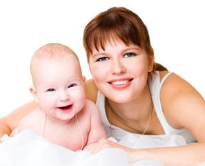Young mother and baby