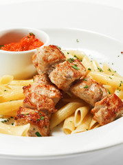 Hot Meat Dish - Grilled Pork with Pasta Penne