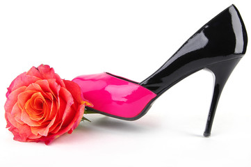 Shoe with rose