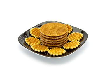 cookies on plate isolated on white background