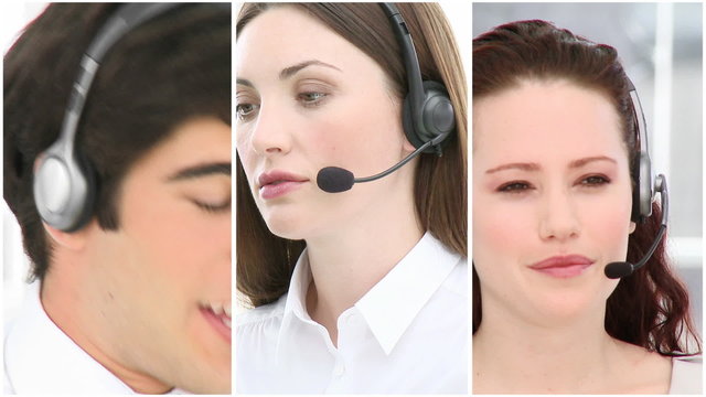 Team of people working in a call centre