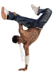 hip-hop dancer during his practice session