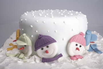 hat shaped Christmas cake isolated on white background