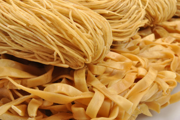 asian style noode and a white background