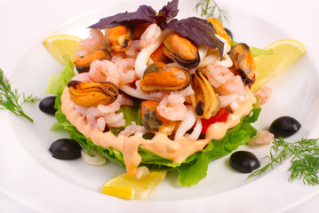Fresh salad with vegetables,