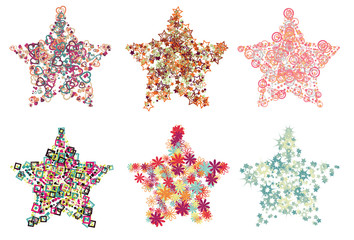 Collection of stars filled with different shapes - 19214679