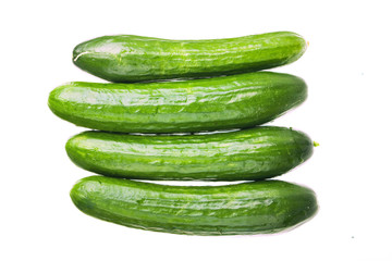 fresh cucumbers isolated on a white background