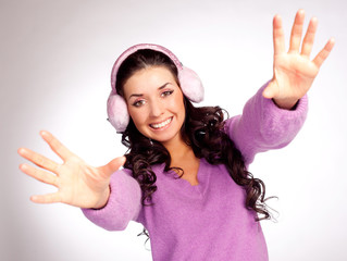 pretty girl with earmuff
