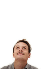 Obraz premium Copyspace - Modern trendy guy looking upwards