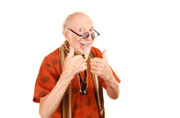 Senior New Age Man Giving Thumbs Up