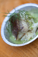 Plat cuisiné de poisson