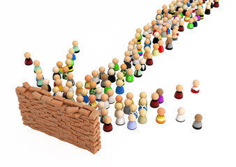 Cartoon Crowd, Brick Wall