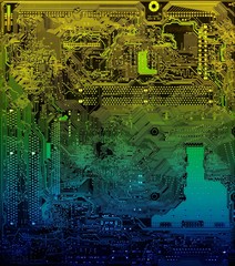 PC multicolored board closeup