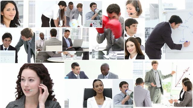 people working in office