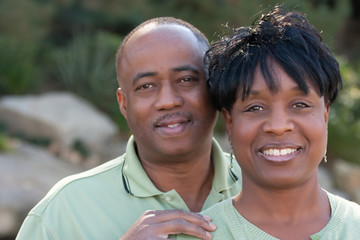 Attractive Happy African American Couple In The Park
