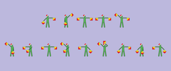 Merry Christmas message using semaphore flags