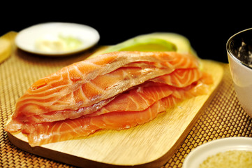 Raw filet of salmon