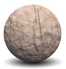 High resolution 3D sand sphere isolated on white