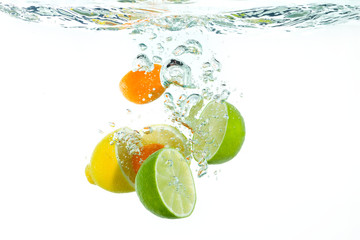 Fruit falling into water