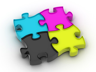 Obraz premium Puzzle. cmyk