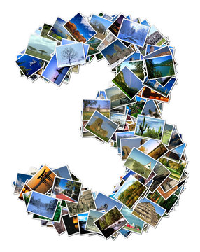 All over the world photo font 3 with 210 original pictures
