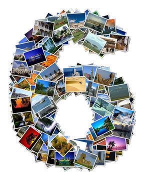 All over the world photo font 6 with 210 original pictures