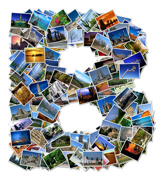 All over the world photo font B with 210 original pictures