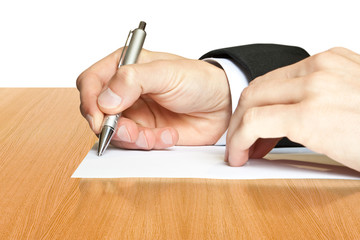 business. hand with pen