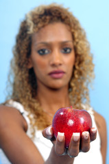 Young lady with apple