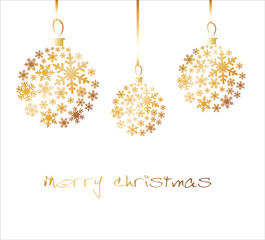 Christmas ball made from golden snowflakes