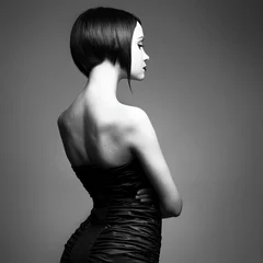 Poster Im Rahmen Elegante Dame mit stylischer Frisur © Egor Mayer