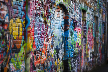 Colorful graffiti wall