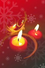 bougie sur fond d'étoiles, Noël