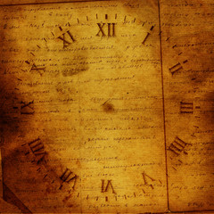 Fototapeta premium Old grunge paper with writing calligraphic handwriting