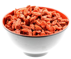 bol baies goji fruits rouges Himalaya fond blanc