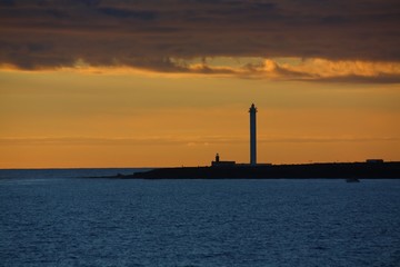Leuchtturm im Sonnenuntergang