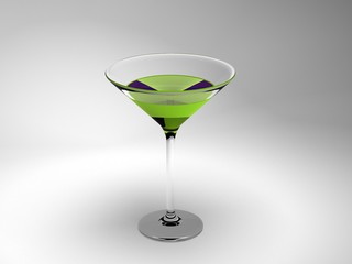 green cocktail in the glass