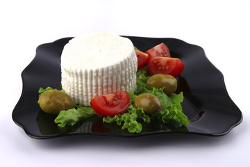 soft feta cheese with tomatoes