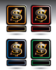 dollar graphic blank nameplate