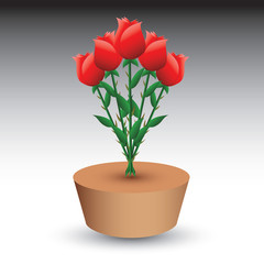 rose bouquet on brown patch