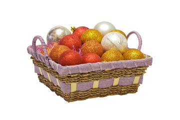 Christmas ball in basket