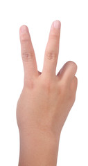 Hand with two fingers pointing upwards