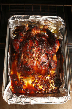 Baked teriyaki apple chicken fresh out of the oven.