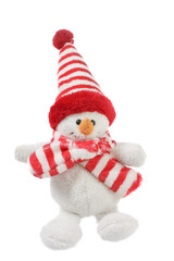 Merry snowman on white background