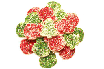 Shortbread Christmas cookies isolated on white.